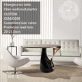 Customized Luxury Fiberglass Round Table with Gold Silver Stand Living Room Furniture Coffee Table Modern Design