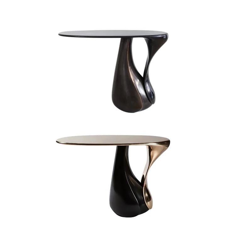Customized Luxury Fiberglass Round Table with Gold Silver Stand Living Room Furniture Coffee Table Modern Design