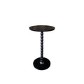 Round Side Table, Small Drink Table for Small Spaces, Modern Accent Nightstand with Solid Wood Leg for Living Room, Bedroom