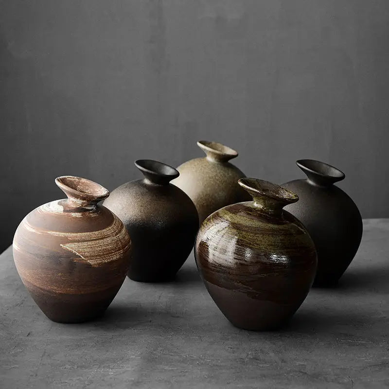 Vintage Japanese Ceramic Vases Living Room Desktop Ornaments Crafts Hydroponic Flower Containers Ceramic Vases Home Decoration