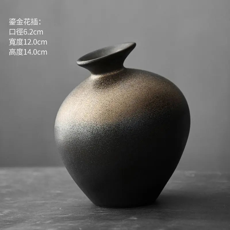 Vintage Japanese Ceramic Vases Living Room Desktop Ornaments Crafts Hydroponic Flower Containers Ceramic Vases Home Decoration