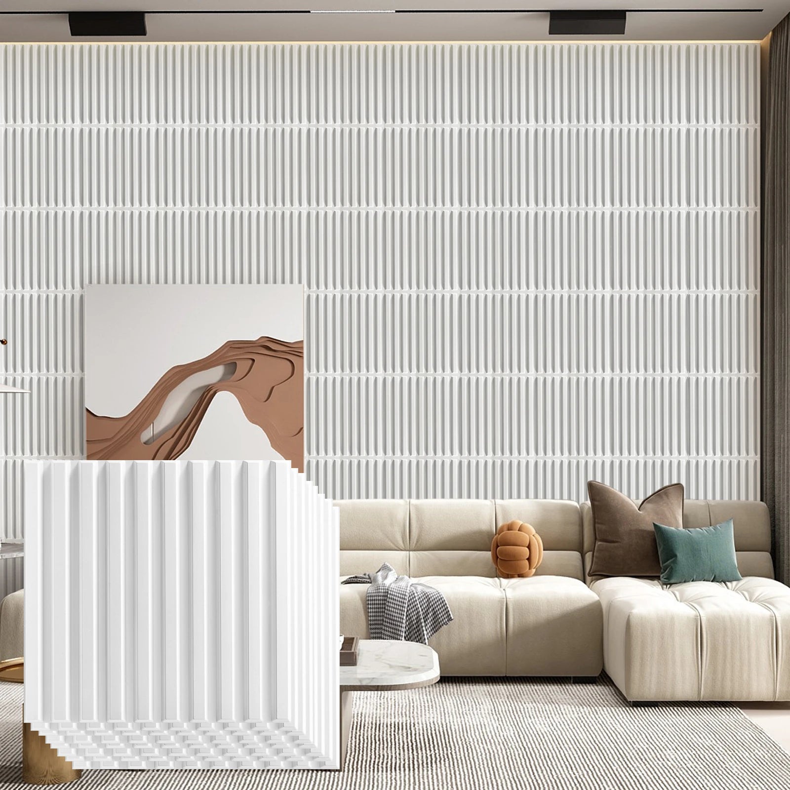 3D Wall Panels for Interior Wall Decor, 11.8''x11.8'' Modern Decorative Wall Panels for Living Room, Lobby, Office, 30Pack ﻿
