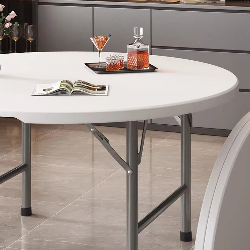 Extendable Dining Table, Dining Table For 4-12 People,round Space Saving For Home And Office Use, Without Stools