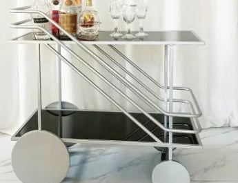 Dining car, iron art small cart, multifunctional, movable tea cart, dessert, food side, wine rack, restaurant side table
