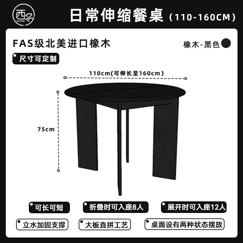 Restaurant Round Dining Table Modern Living Room Lounge Wood Nordic Dining Table Folding High Mesas De Comedor Home Furniture