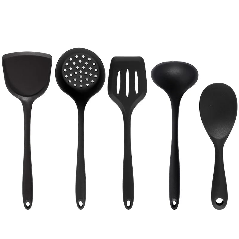 Kitchen Accessories Cooking Kitchen Set Cookware Sets, 5pcs Set Food Grade Silicone Spatula, Kitchen Slotted Spoon, Rice Spoon