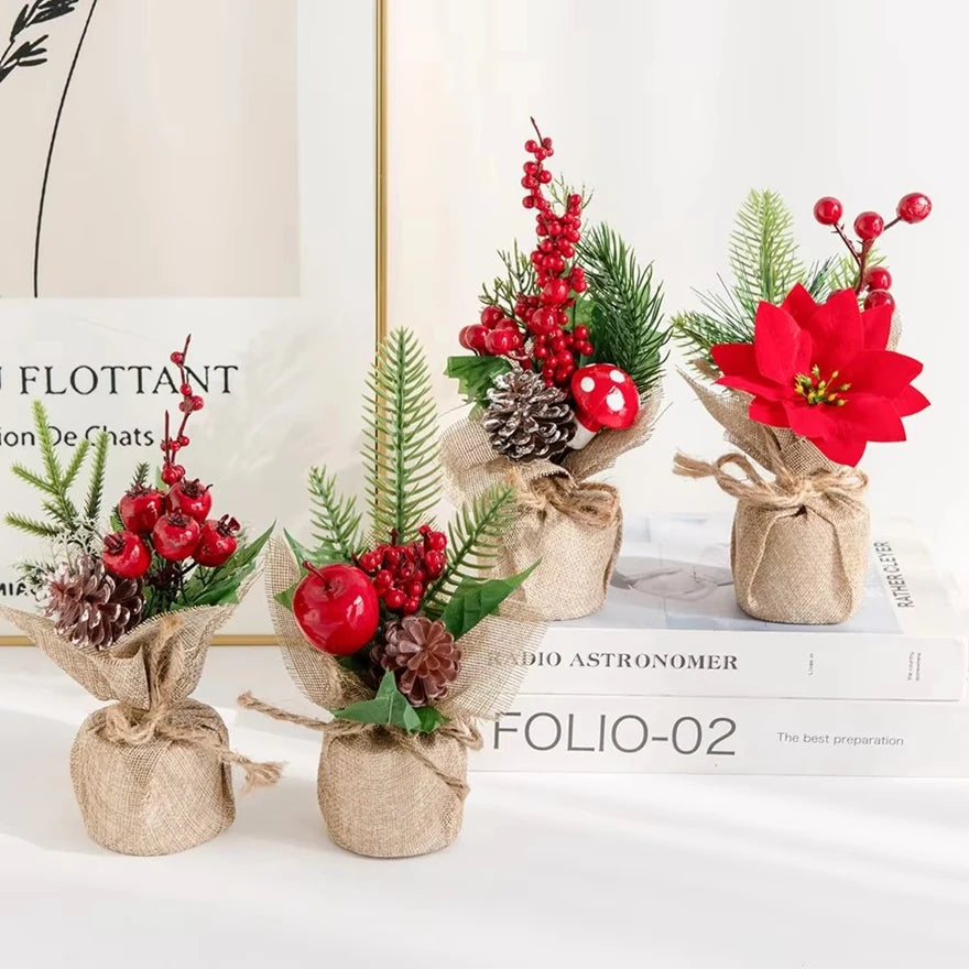 Artificial Plants Flowers Home Living Room Festival Outdoor Garden Wedding Decor Christmas Tree Wreath Potting DIY Gift Art Wall