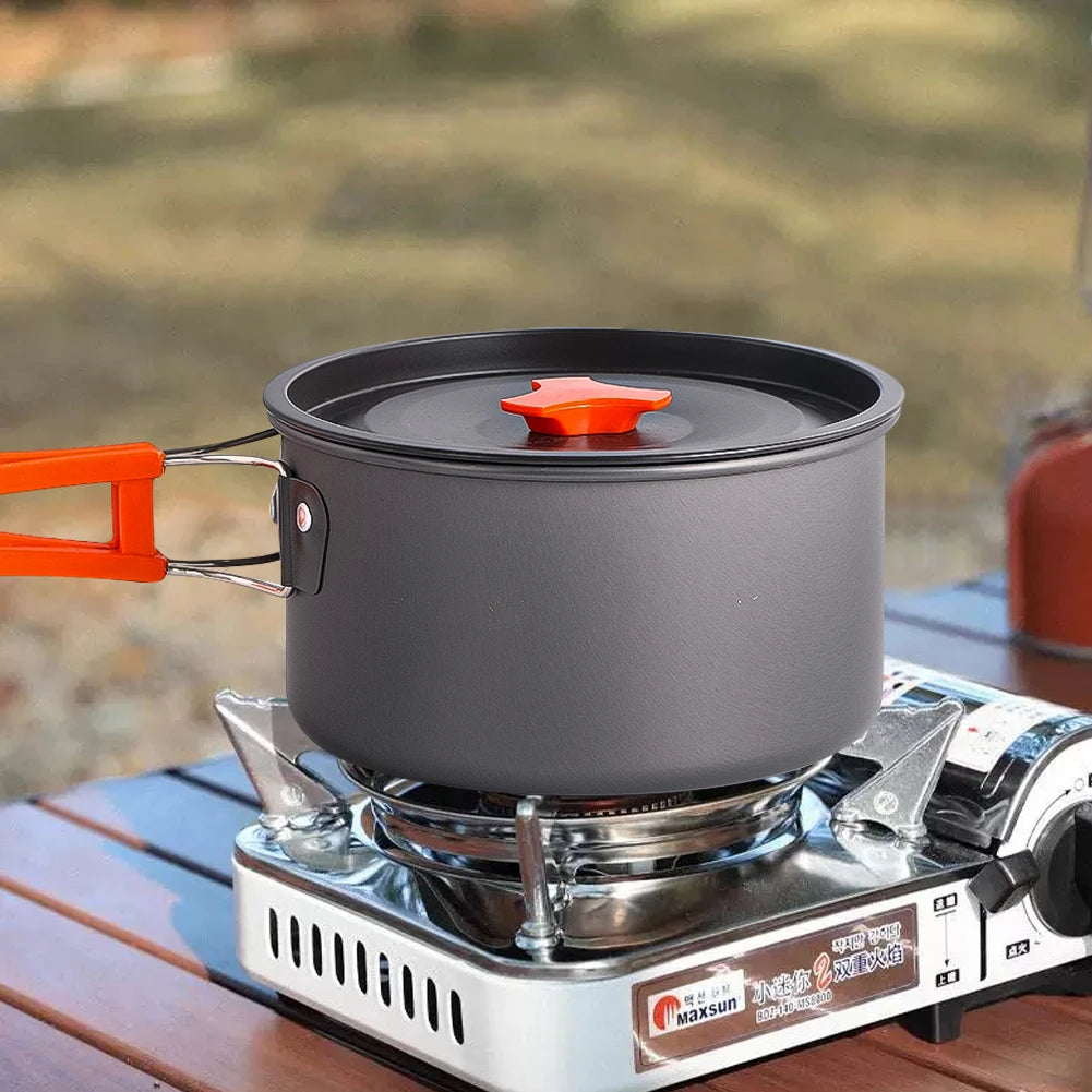 Camping Cookware Outdoor Cooking Folding Pot Aluminium Alloy Equipment Pot Travel Utensils Kitchen Hiking Picnic Barbecue