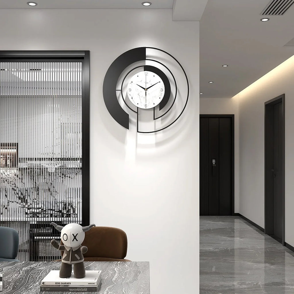 Gold Wall Clock, Decorative Art for Living Room & Entrance, Metal Frame Silent Non-Ticking Home Decor Clock, Timeless Design