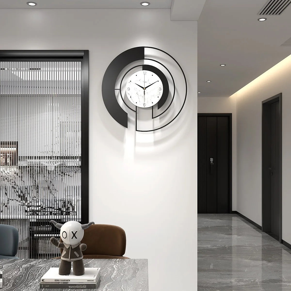Gold Wall Clock, Decorative Art for Living Room & Entrance, Metal Frame Silent Non-Ticking Home Decor Clock, Timeless Design