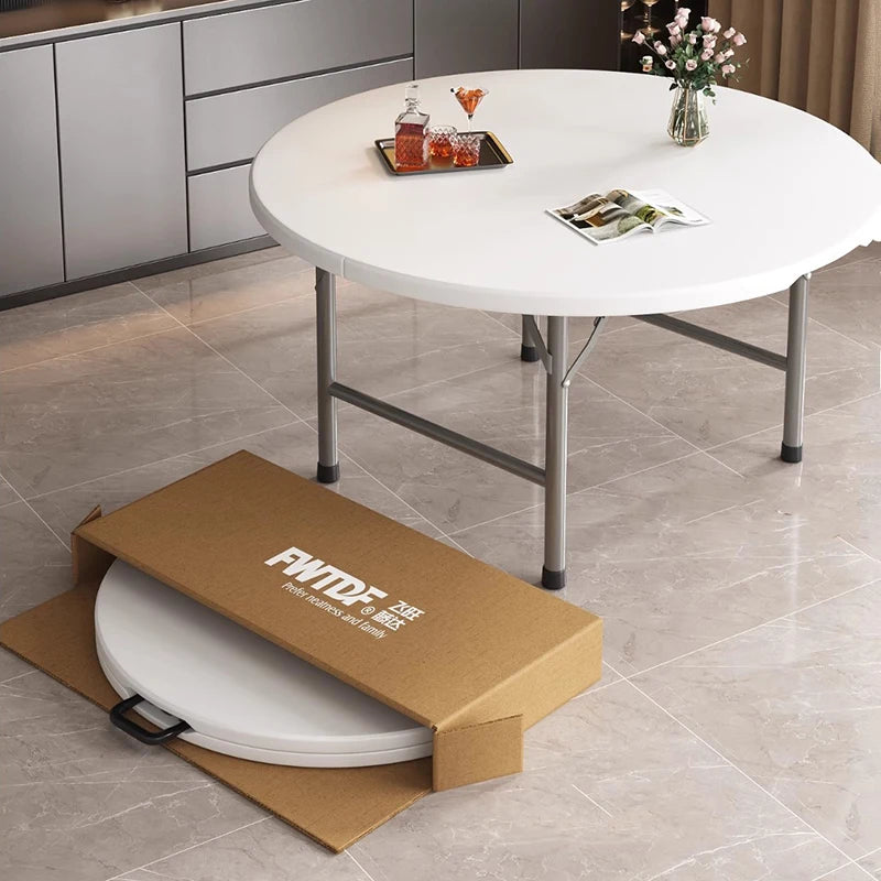 Extendable Dining Table, Dining Table For 4-12 People,round Space Saving For Home And Office Use, Without Stools