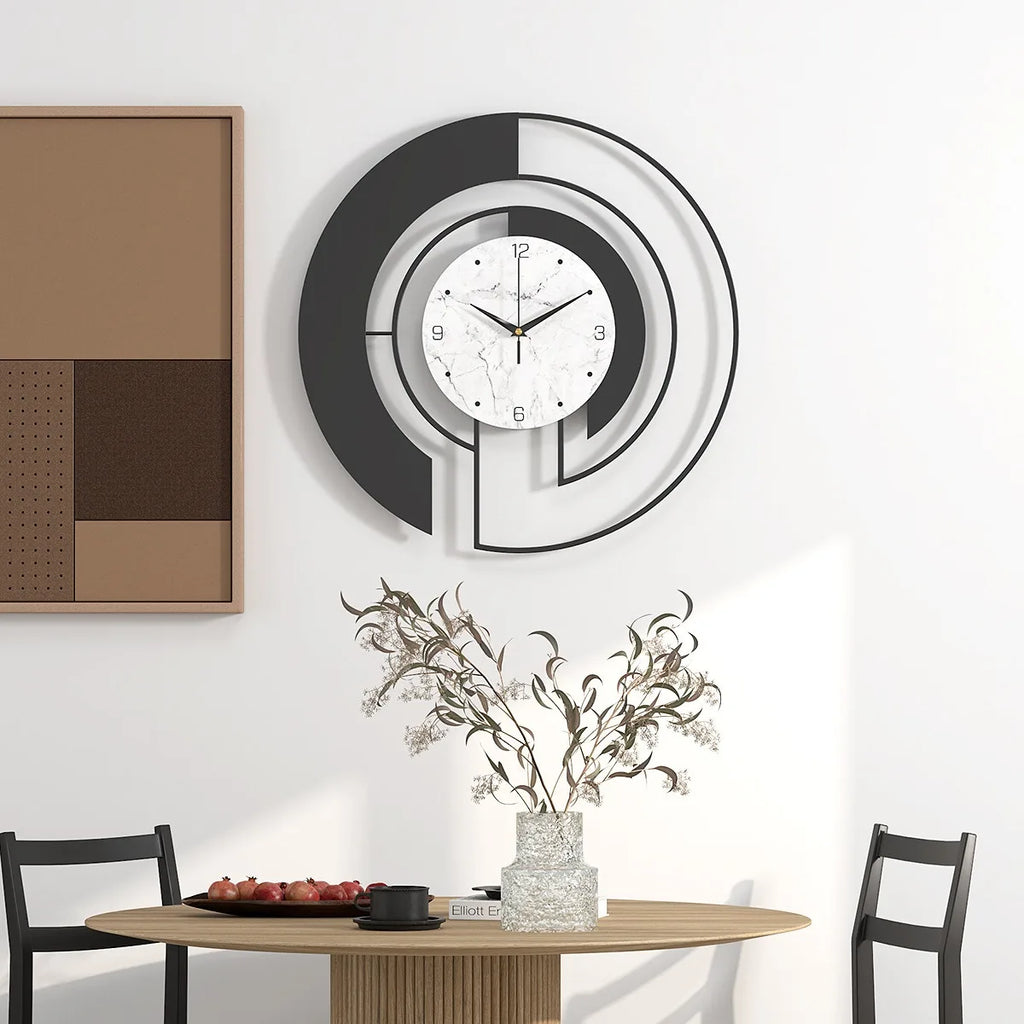 Gold Wall Clock, Decorative Art for Living Room & Entrance, Metal Frame Silent Non-Ticking Home Decor Clock, Timeless Design