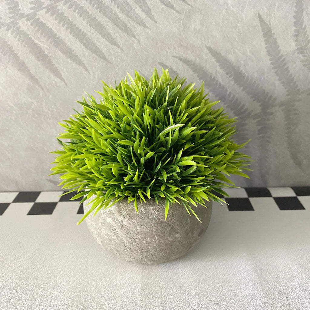 Artificial Green Plants Flower Pot Grass Model Simulation Fake Potted Plant Combinations Outdoor Scene Decorations Home Decor