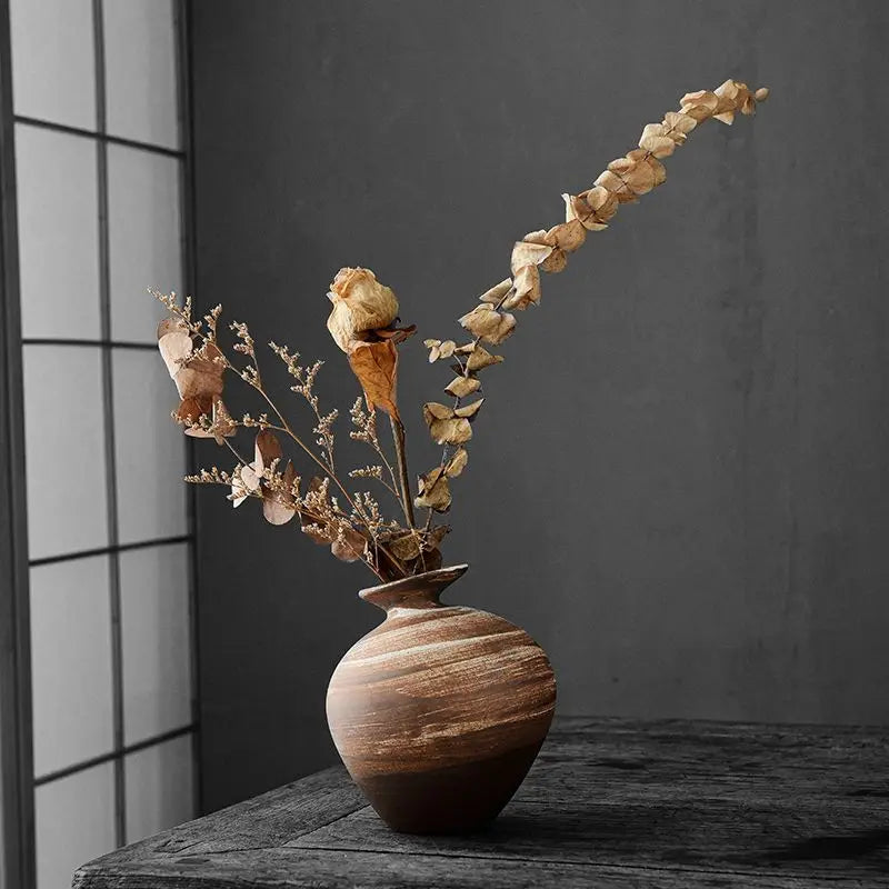 Vintage Japanese Ceramic Vases Living Room Desktop Ornaments Crafts Hydroponic Flower Containers Ceramic Vases Home Decoration