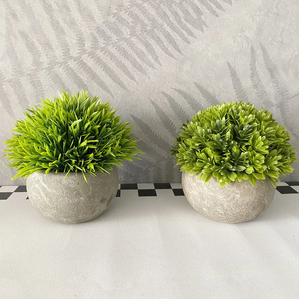 Artificial Green Plants Flower Pot Grass Model Simulation Fake Potted Plant Combinations Outdoor Scene Decorations Home Decor