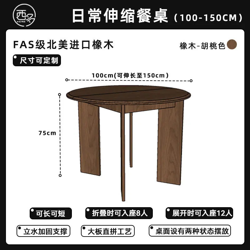 Restaurant Round Dining Table Modern Living Room Lounge Wood Nordic Dining Table Folding High Mesas De Comedor Home Furniture