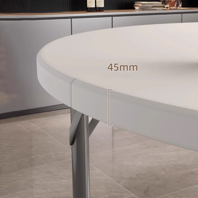 Extendable Dining Table, Dining Table For 4-12 People,round Space Saving For Home And Office Use, Without Stools