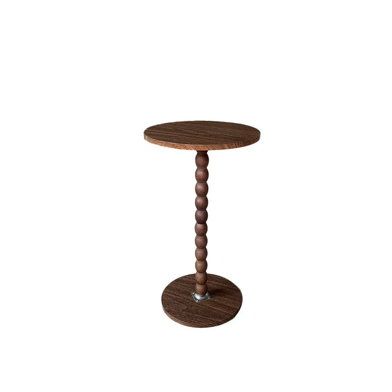 Round Side Table, Small Drink Table for Small Spaces, Modern Accent Nightstand with Solid Wood Leg for Living Room, Bedroom