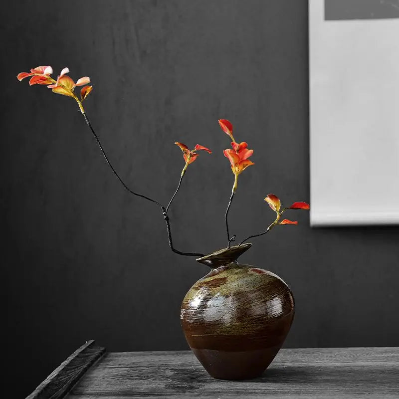 Vintage Japanese Ceramic Vases Living Room Desktop Ornaments Crafts Hydroponic Flower Containers Ceramic Vases Home Decoration