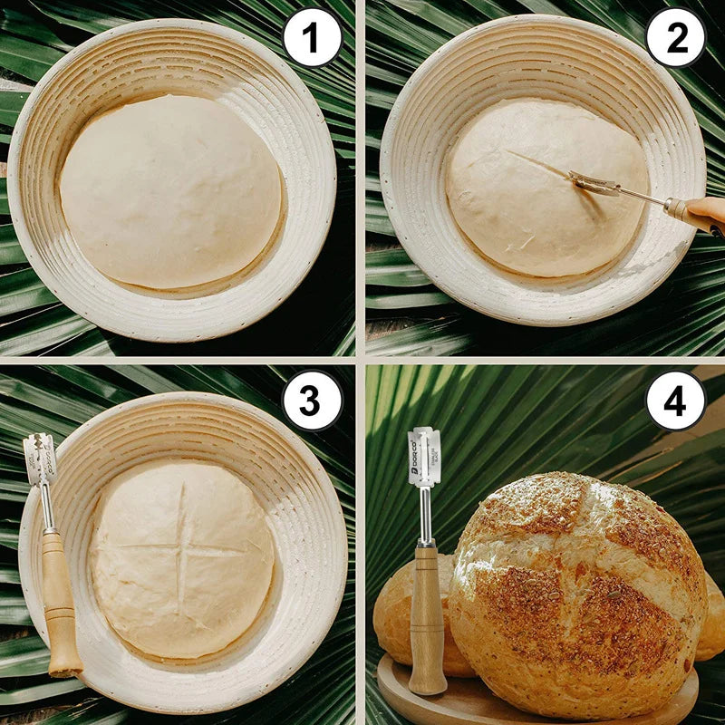 Baking Tools Accessories for kitchens Bread cutting tools with wooden handles for bakers with knives with 5 baking parts