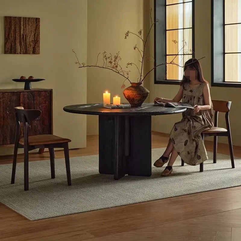 Living Room Nordic Dining Tables Reception Round Party Restaurant Dining Tables Read Books Wooden Home Furniture A Mesa MHCZ