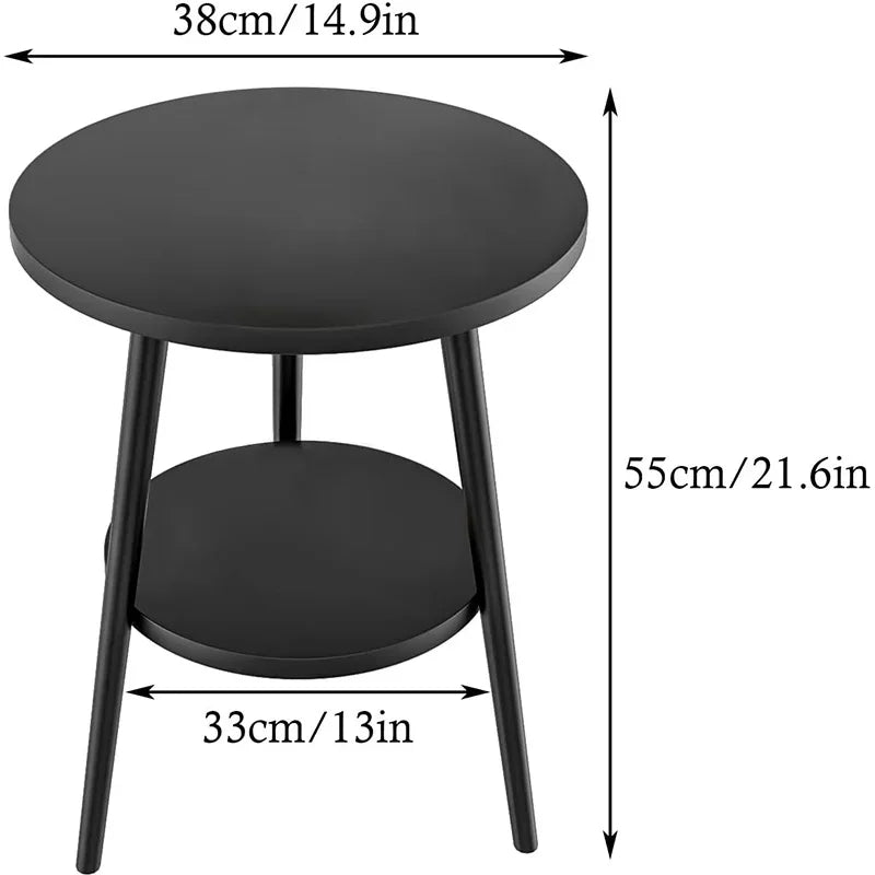 Double Layered Circular Dining Table, Small Side Table Round Wood Table, Suitable for Home Living Room Decoration, Bedroom