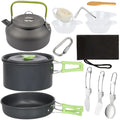 Outdoor camping cookware set made of aluminum alloy material not easy to stick to the pot nested packaging convenient to carry