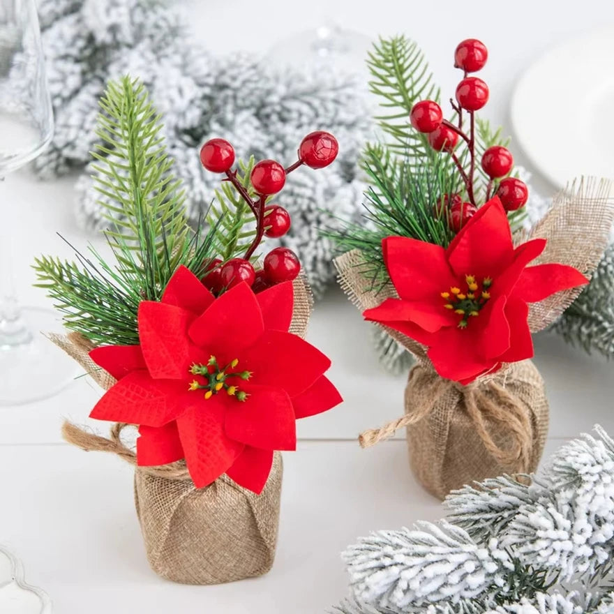 Artificial Plants Flowers Home Living Room Festival Outdoor Garden Wedding Decor Christmas Tree Wreath Potting DIY Gift Art Wall