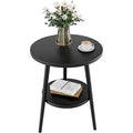 Double Layered Circular Dining Table, Small Side Table Round Wood Table, Suitable for Home Living Room Decoration, Bedroom