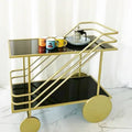 Dining car, iron art small cart, multifunctional, movable tea cart, dessert, food side, wine rack, restaurant side table